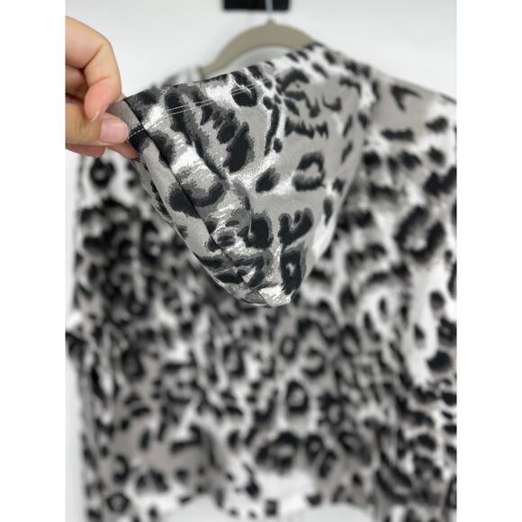 French Laundry Sport Womens Animal Print Long Sleeve Hoodie Top NEW Size Large - Picture 5 of 11